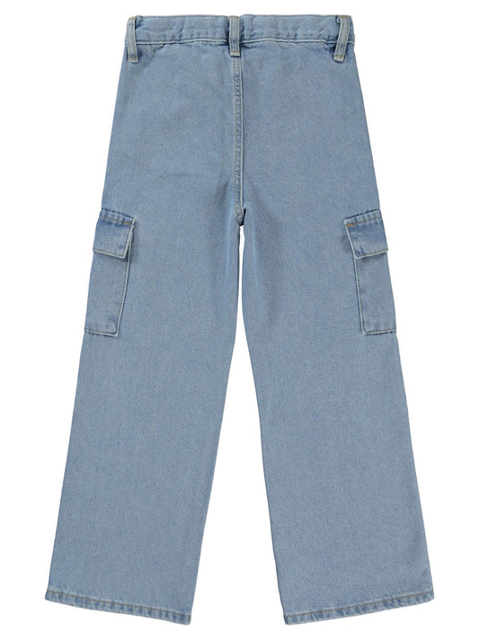 Civil Girls Kargo Cepli 10-13 Yaş Pantolon - Mavi