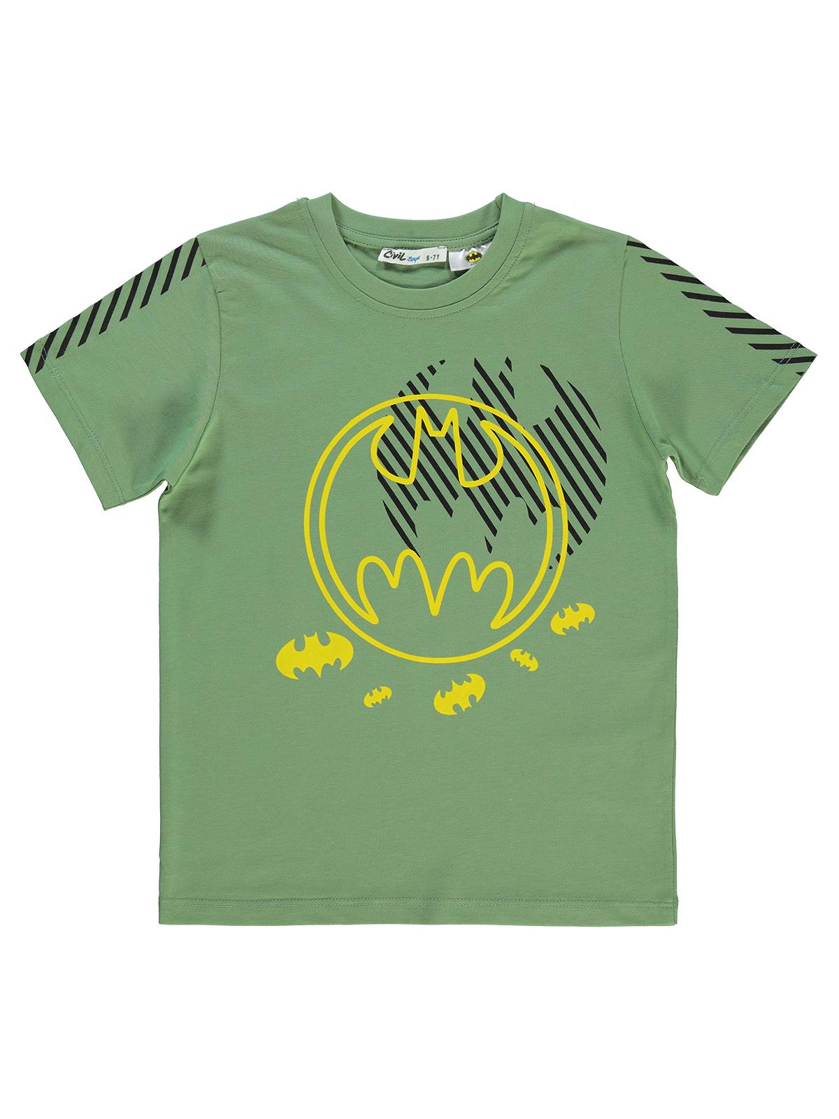 Batman Logo Baskılı 10-13 Yaş Tişört - Haki