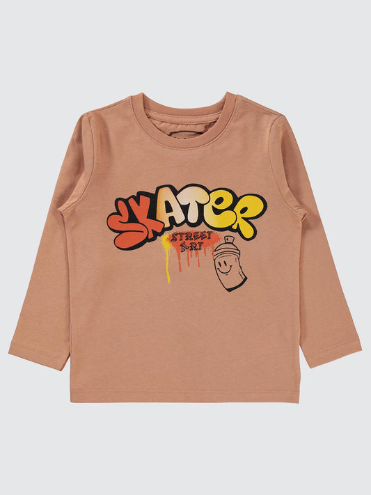 Civil Boys Skater Baskılı 2-5 Yaş Sweatshirt - Turuncu