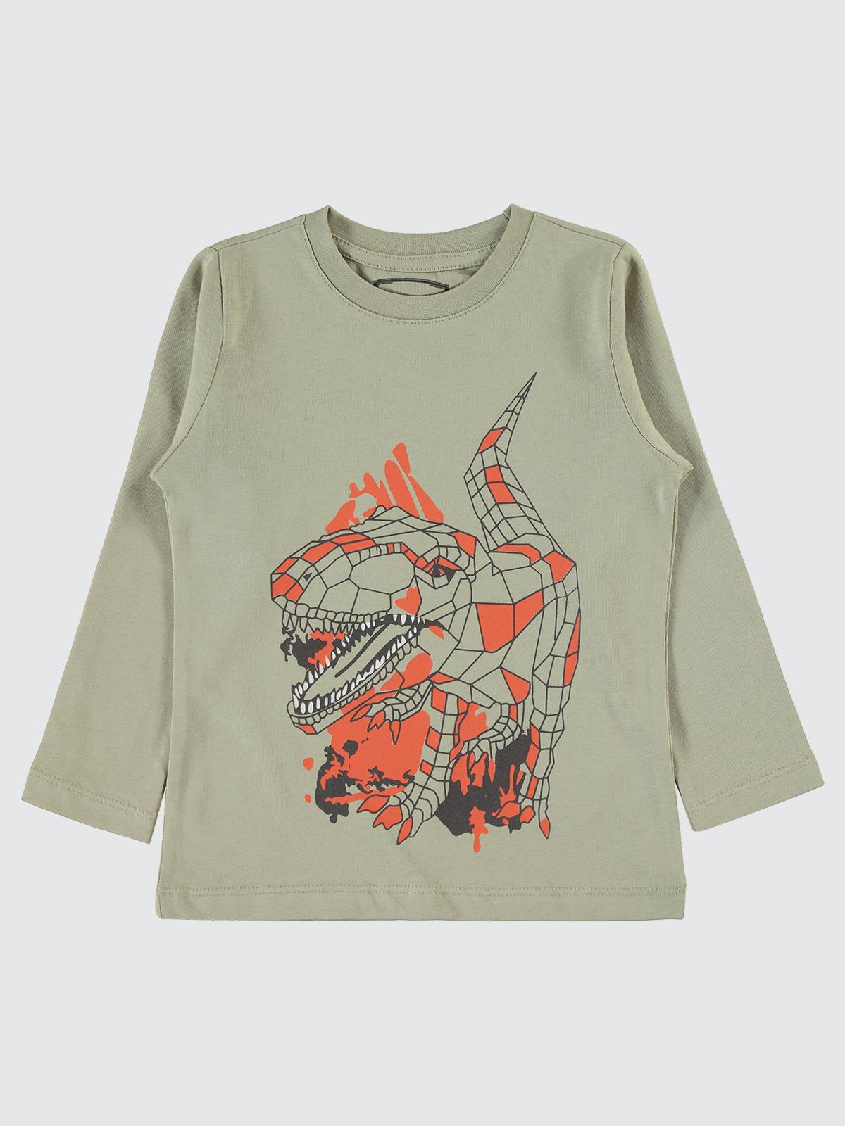 Civil Boys Geometrik Dino Baskılı 2-5 Yaş Sweatshirt - Gri