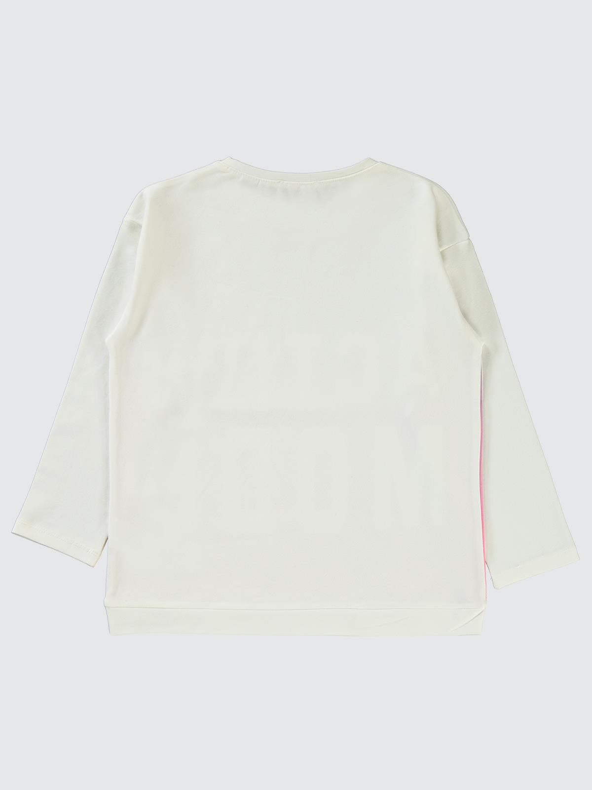Civil Girls Active Mode Baskılı 6-9 Yaş Sweatshirt - Kırık Beyaz