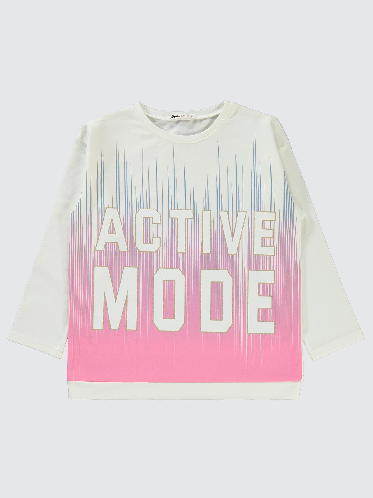 Civil Girls Active Mode Baskılı 10-13 Yaş Sweatshirt - Kırık Beyaz