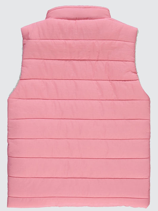 Civil Girls Velsoflu Ray Desenli 10-13 Yaş Yelek - Pudra