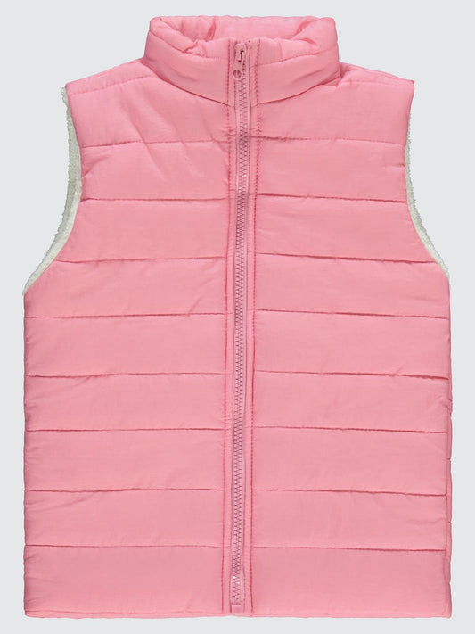 Civil Girls Velsoflu Ray Desenli 10-13 Yaş Yelek - Pudra