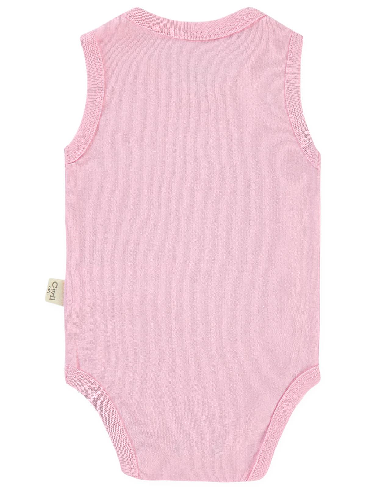 Civil Baby Düz Renkli 1-3 Yaş Çıtçıtlı Badi - Pembe