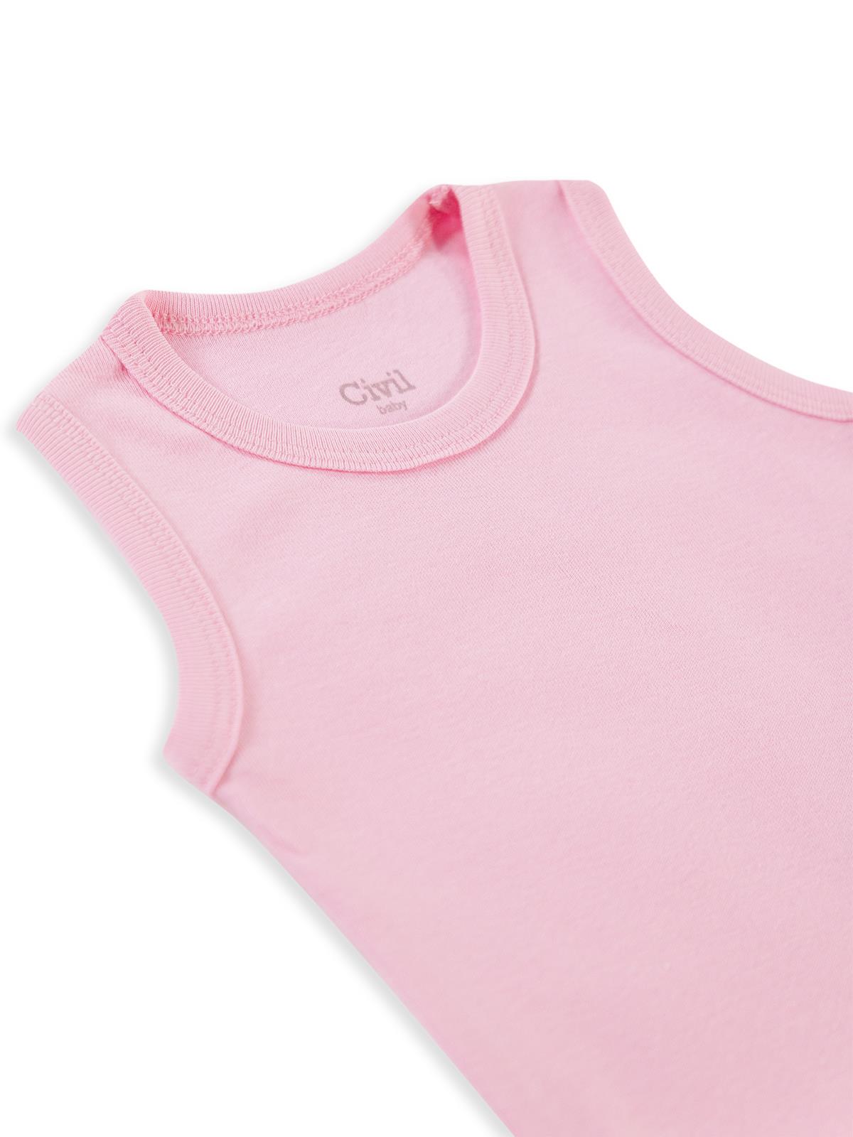 Civil Baby Düz Renkli 1-3 Yaş Çıtçıtlı Badi - Pembe