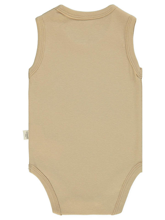 Civil Baby Düz Renkli 3-9 Ay Çıtçıtlı Badi - Kahverengi