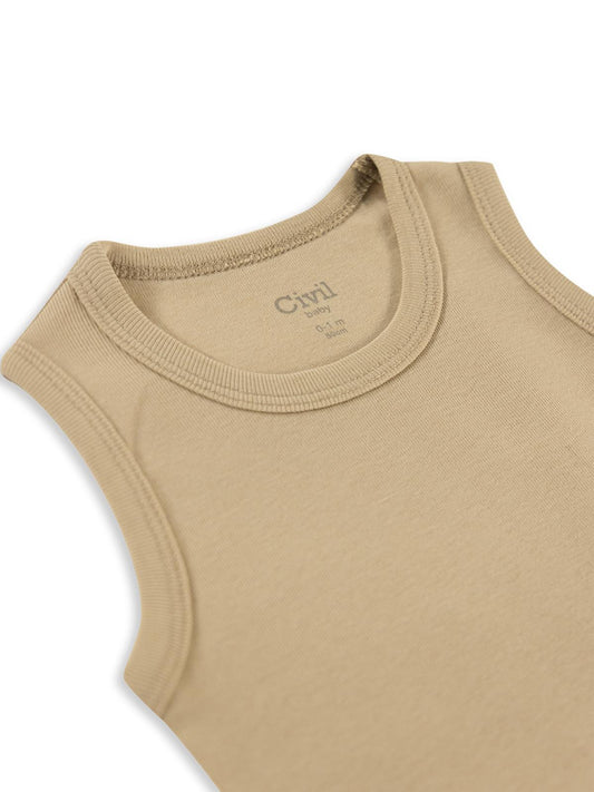 Civil Baby Düz Renkli  Çıtçıtlı Badi - Kahverengi
