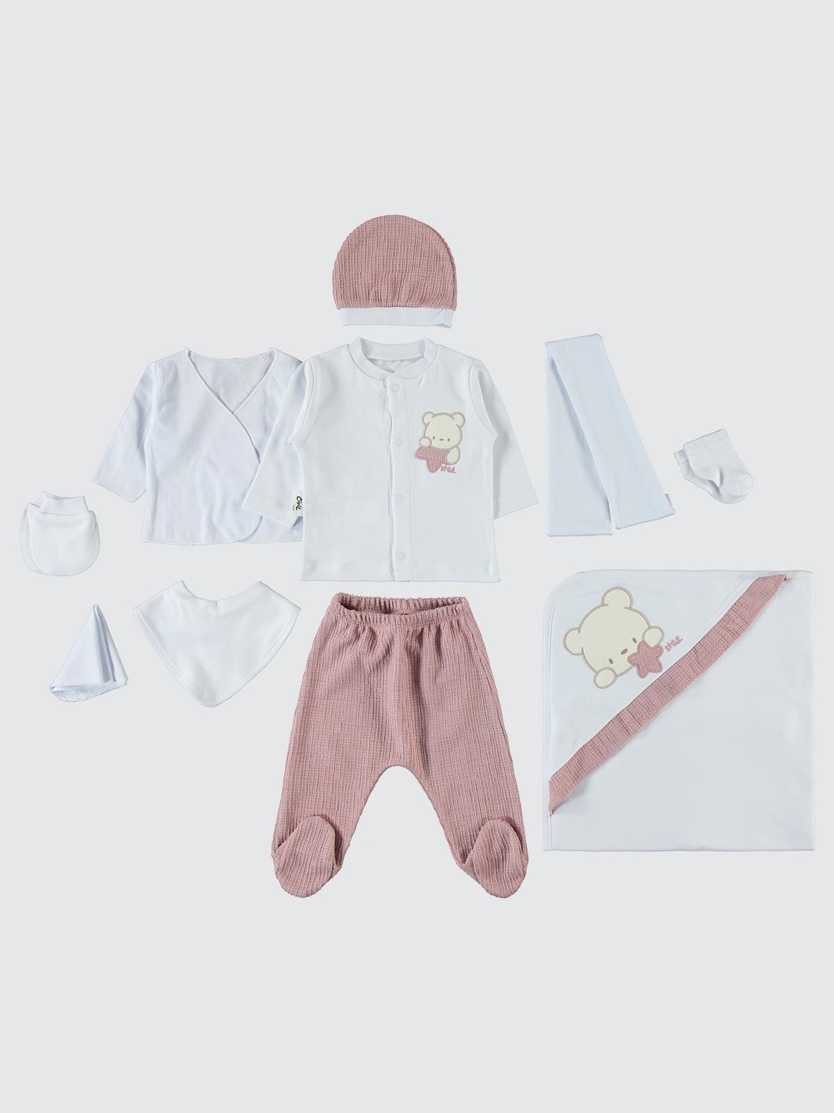 Civil Baby Unisex Bebek 10'lu Zıbın Seti  - Pudra
