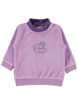 Civil Baby Bulut Baskılı Boğazlı 6-18 Ay Sweatshirt - Lila