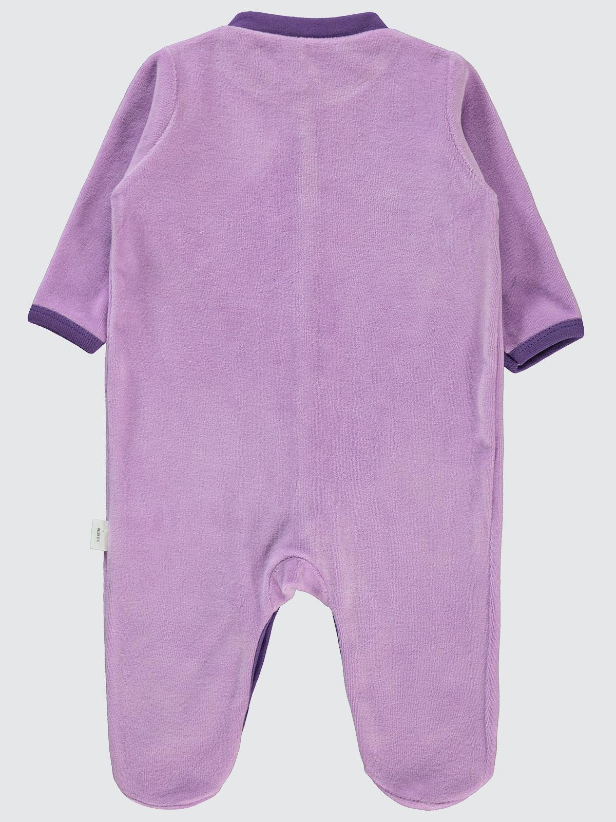 Civil Baby Bulut Baskılı Patikli 1-6 Ay Tulum - Lila