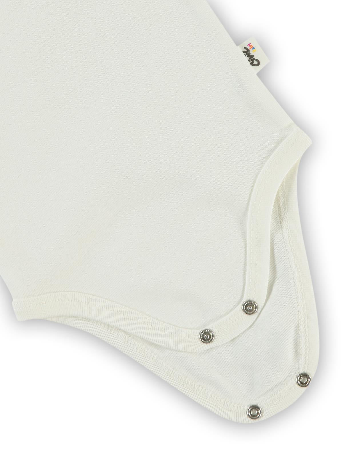 Civil Baby 5 li Düz Basic Sıfır Kol1-3 Yaş Çıtçıtlı Badi - Beyaz