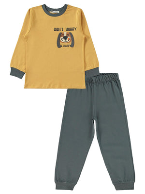Civil Erkek Çocuk Köpek Baskılı Pijama Takımı | Süprem-Süprem | Okul Kreş ve Günlük Kullanım - Mavi