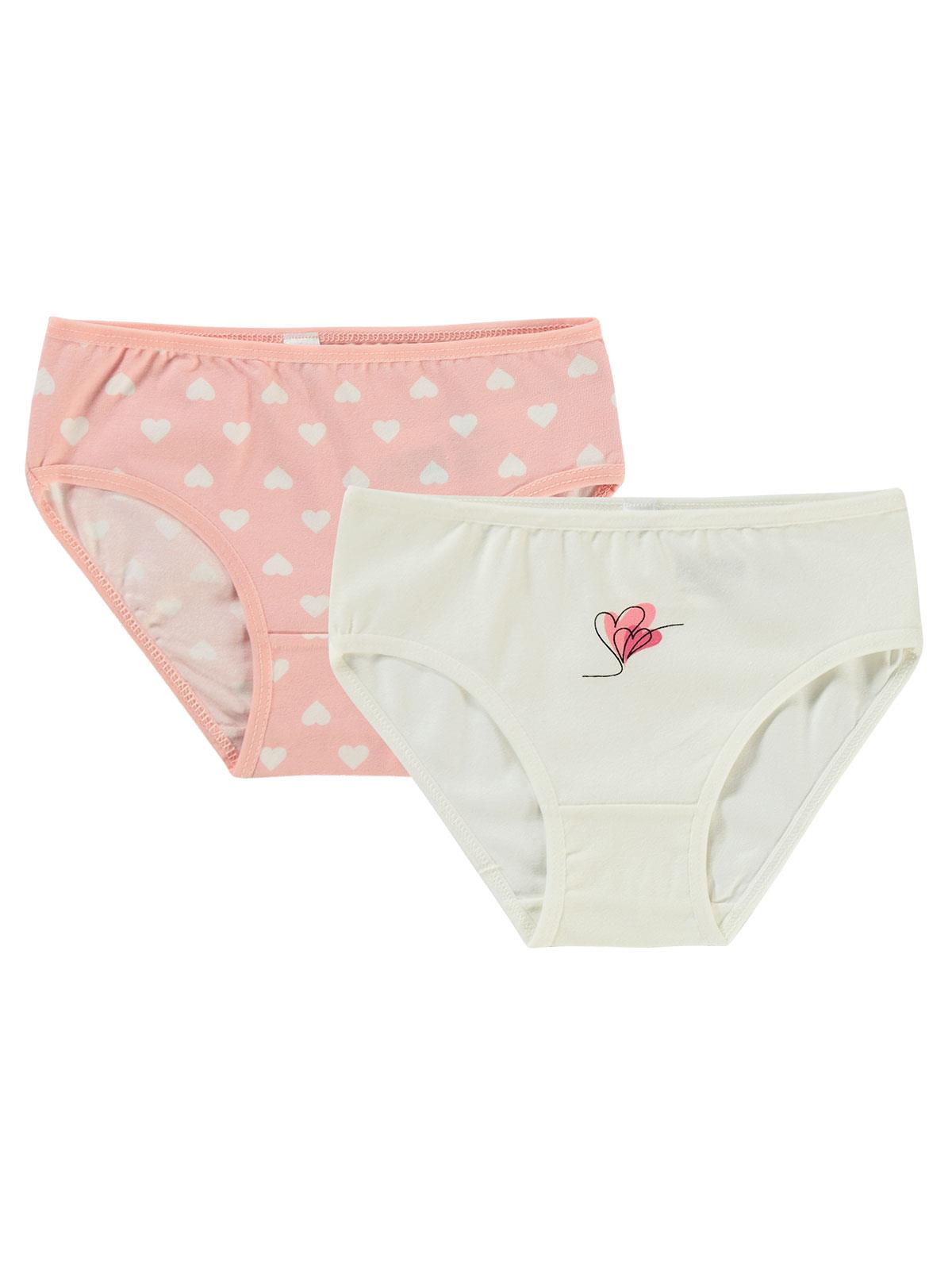 Civil Girls Kalp 2-10 Yaş 2'li Külot Set