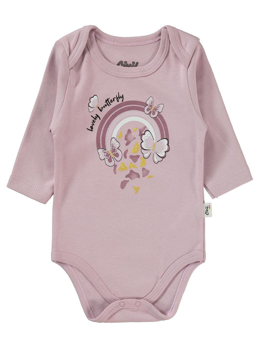 Civil Baby Butterfly Baskılı 3'lü 6-18 Takım - Lila