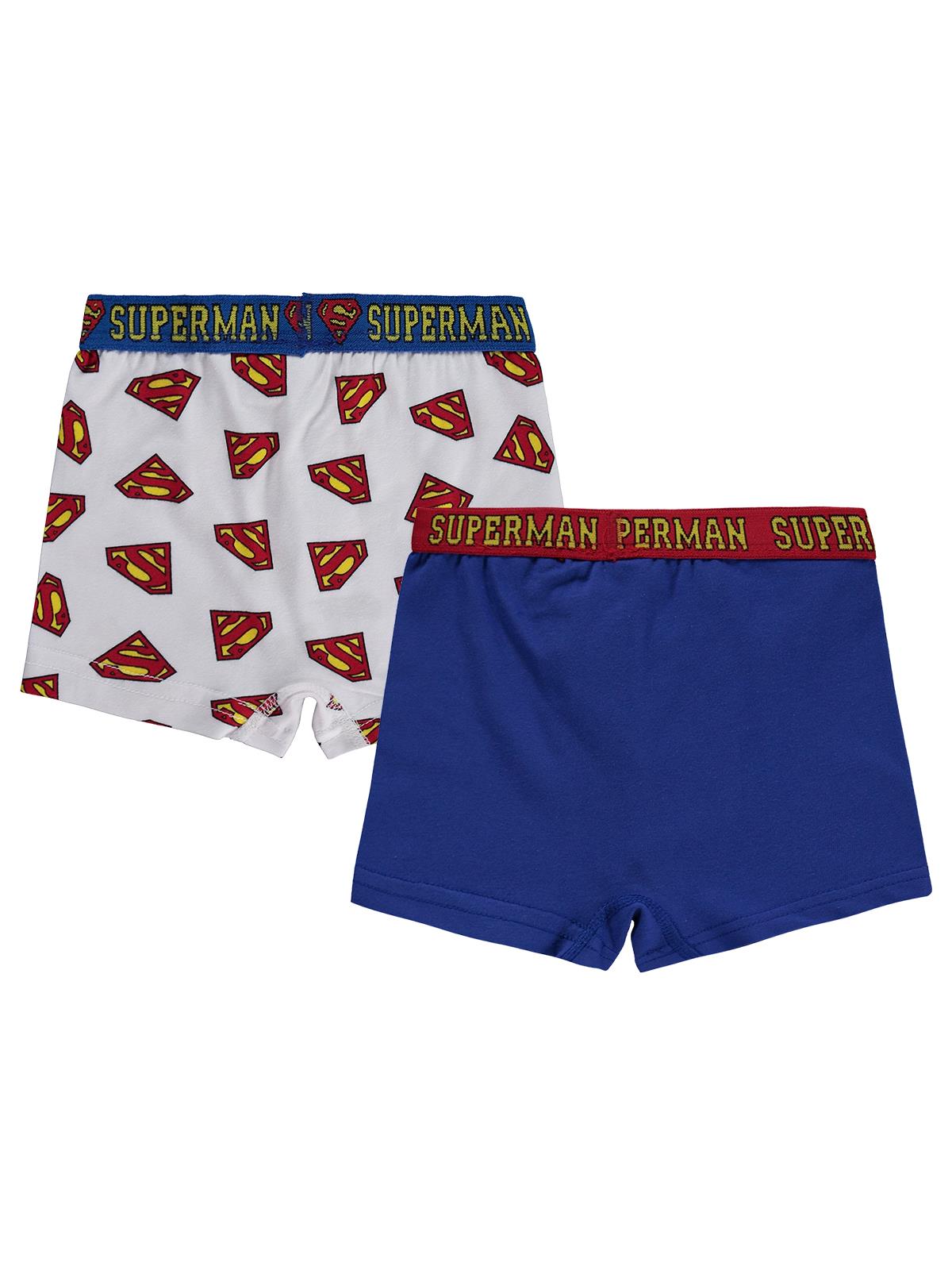 Süperman 2'li Boxer Set | Likralı Süprem Baskılı | Okul Kreş ve Günlük Kullanım