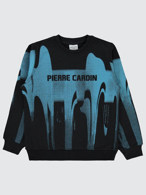 Pierre Cardin Baskılı 10-12 Yaş Sweatshirt - Siyah