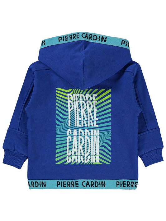 Pierre Cardin Baskılı Sweatshirt | 3 İp Uzun Kol Kapşonlu Baskılı | Okul Kreş ve Günlük Kullanım - Mavi