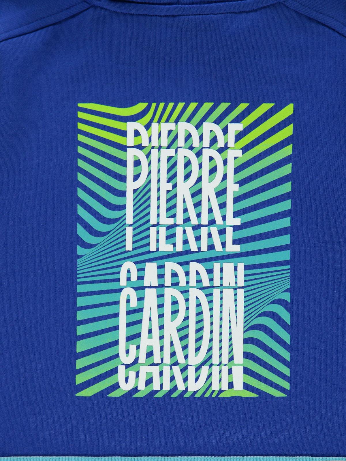 Pierre Cardin Baskılı Sweatshirt | 3 İp Uzun Kol Kapşonlu Baskılı | Okul Kreş ve Günlük Kullanım - Mavi