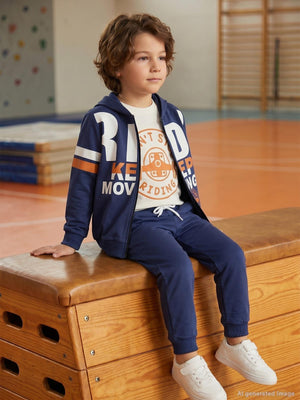 Civil Boys 3' lü 2-5 Yaş Eşofman Takımı - Mavi