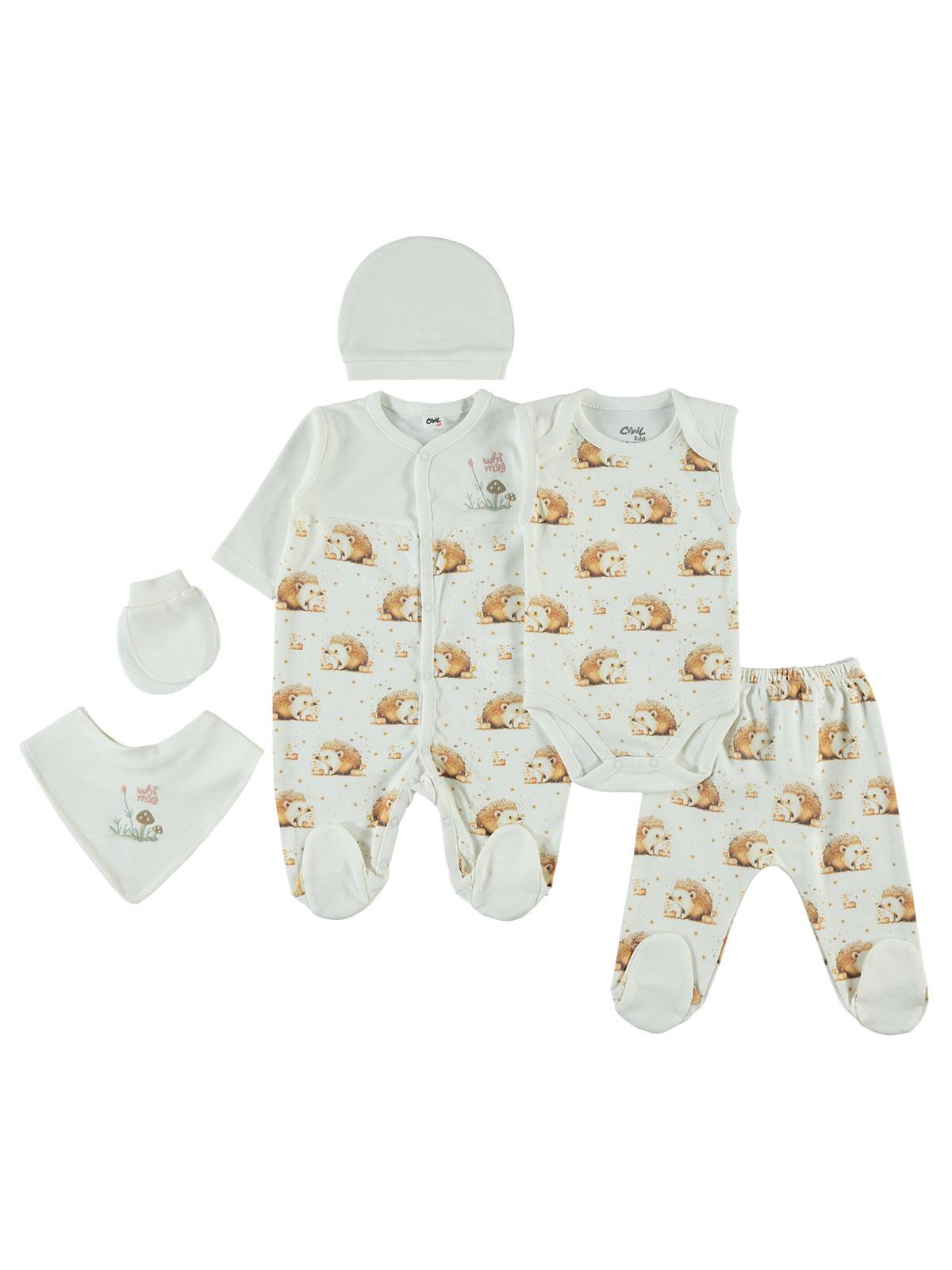 Civil Baby Kız Bebek 6'lı Zıbın Setleri  - Beyaz