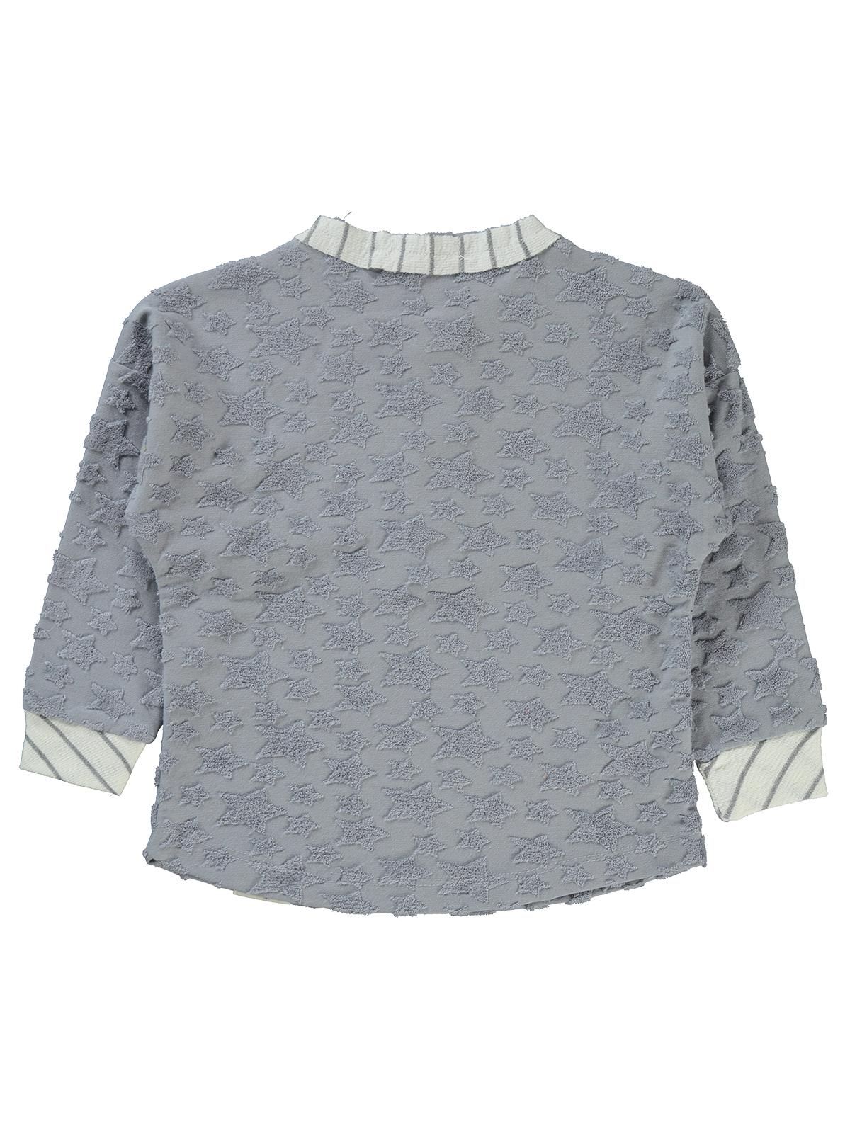 Civil Boys Yıldız Baskılı Düğmeli 2-5 Yaş Sweatshirt - Mavi
