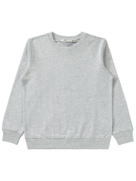 Civil Erkek Çocuk Unisex Basic Eşofman Takımı | 2 İp - 2 İp Uzun Kol | Okul Kreş ve Günlük Kullanım - Gri