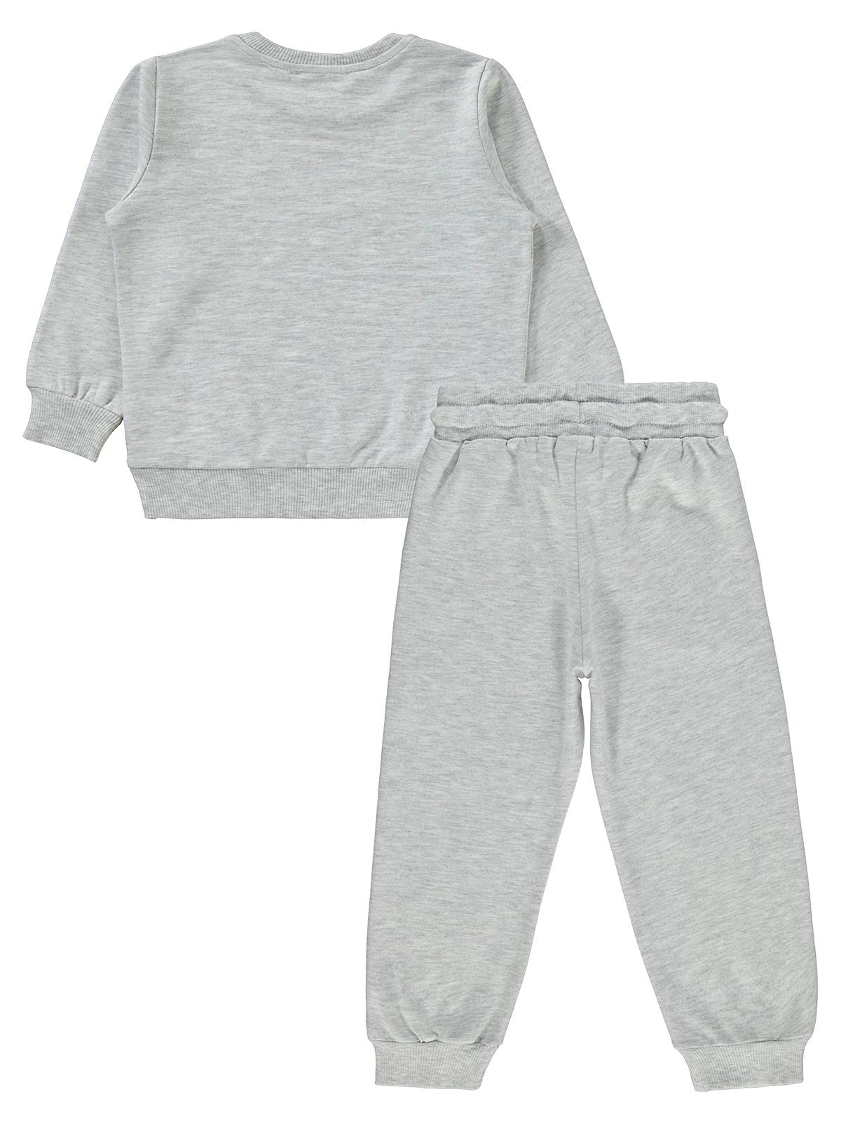 Civil Erkek Çocuk Unisex Basic Eşofman Takımı | 2 İp - 2 İp Uzun Kol | Okul Kreş ve Günlük Kullanım - Gri