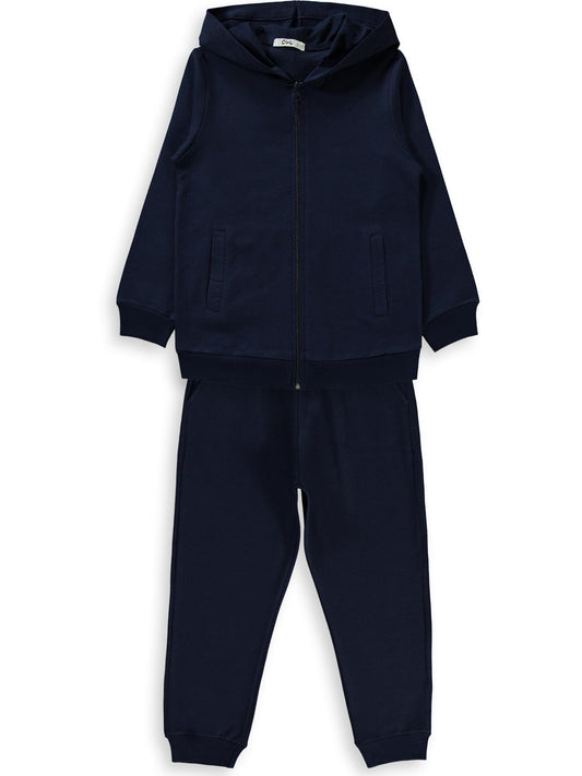 Civil Erkek Çocuk Unisex Basic Eşofman Takımı | 2 İp - 2 İp Uzun Kol | Okul Kreş ve Günlük Kullanım - Lacivert