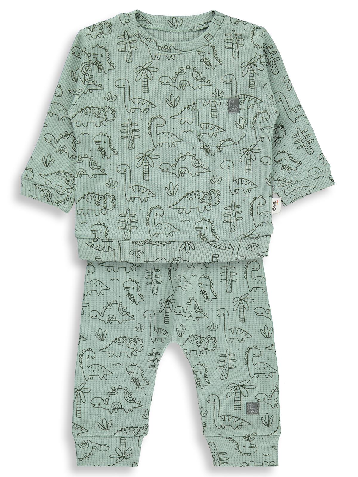 Civil Baby Dinozor Empirme 6-18 Ay Takım - Haki
