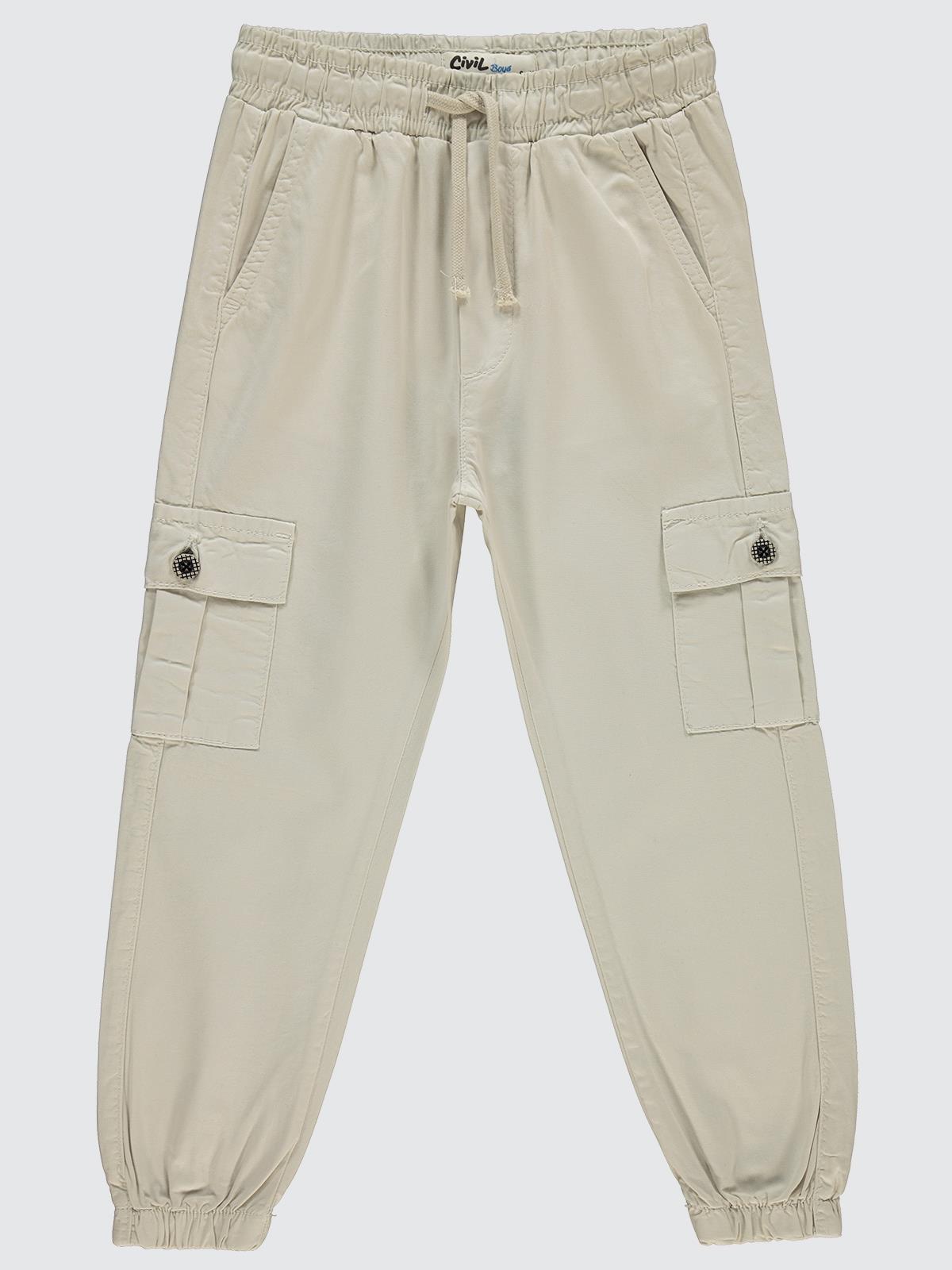 Civil Boys Bel Paça Lastikli Kargo Cepli 6-9 Yaş Pantolon - Bej