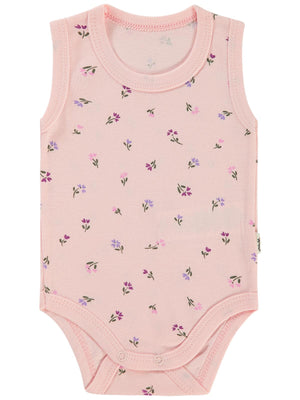 Civil Baby Çiçek Baskılı 1-36 Ay Çıtçıtlı Badi - Pembe