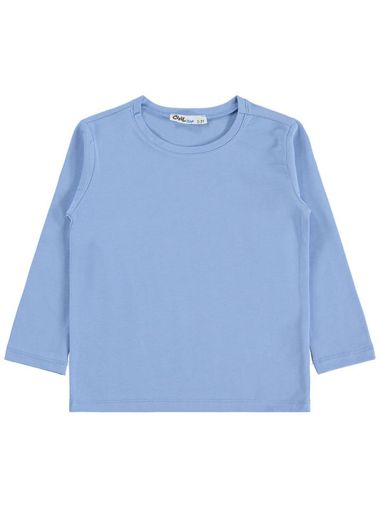 Civil Boys Erkek Çocuk Basic Sweatshirt | Likralı Süprem Uzun Kol | Okul Kreş ve Günlük Kullanım - Mavi