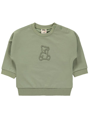 Civil Baby Teddy Baskılı 6-18 Ay Sweatshirt - Yeşil
