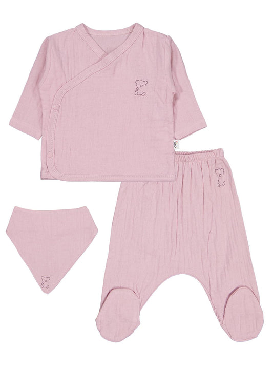 Civil Baby Ayıcık Baskılı Zıbın Takımları - Pembe