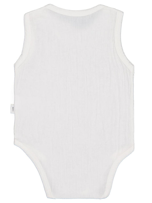 Civil Baby Ayıcık Baskılı 1-18 Ay Çıtçıtlı Badi - Ekru
