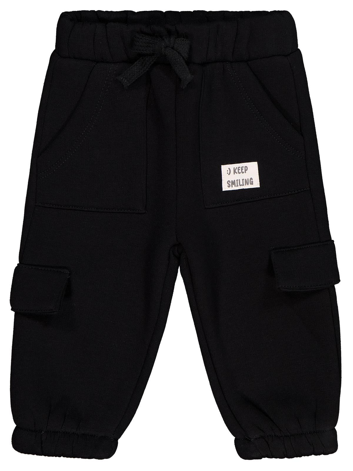 Civil Baby Keep Smiling Etiketli Basic 6-18 Ay Eşofman Altı - Siyah