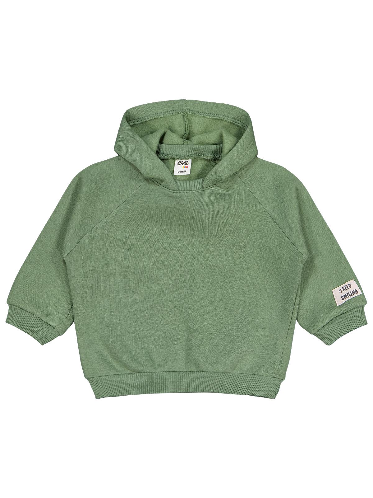 Civil Baby Keep Smiling Etiketli Basic 6-18 Ay Sweatshirt - Yeşil