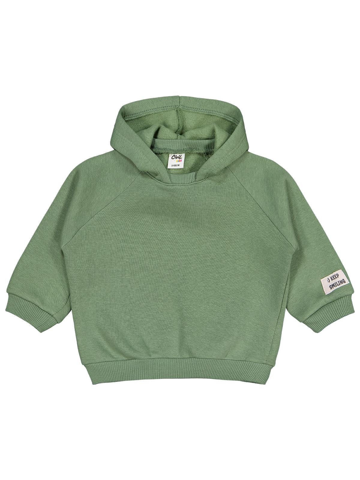 Civil Baby Keep Smiling Etiketli Basic 6-18 Ay Sweatshirt - Yeşil