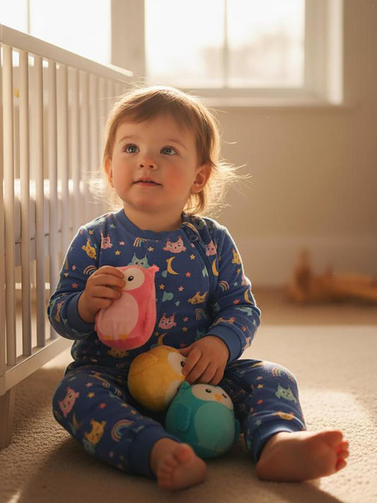 Civil Baby Gökkuşağı Empirme | 2.5 TOG Uyku Tulumu | İnterlok | Uzun Kollu Bisiklet Yaka - Mavi