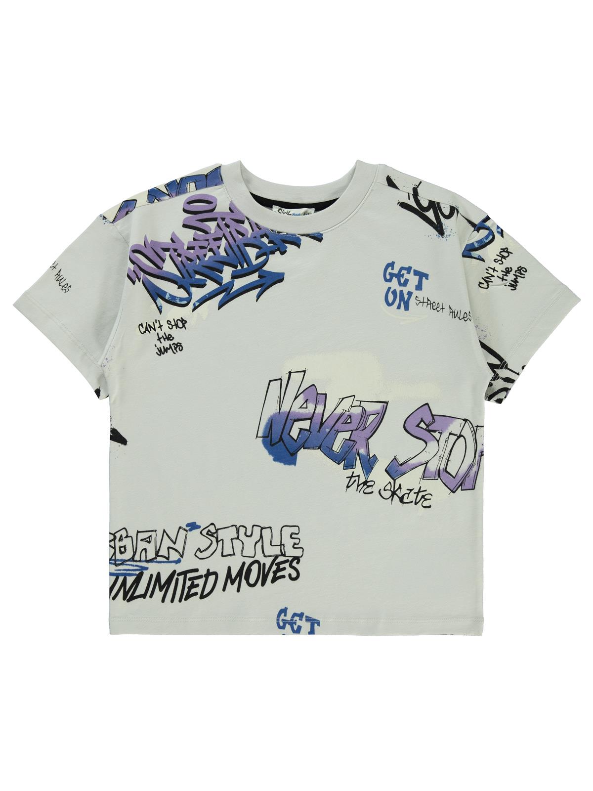 Civil Boys Street Style Emprime 6-9 Yaş Tişört - Gri