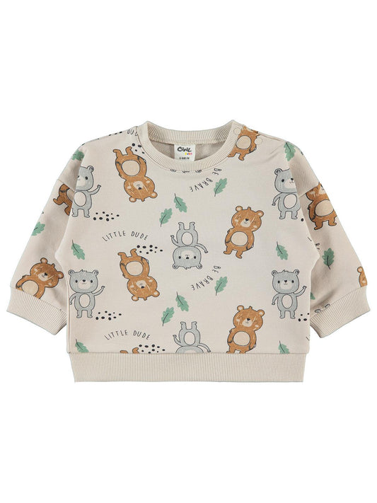 Civil Baby Ayıcıklar Empirme 6-18 Ay Sweatshirt - Fil Dişi