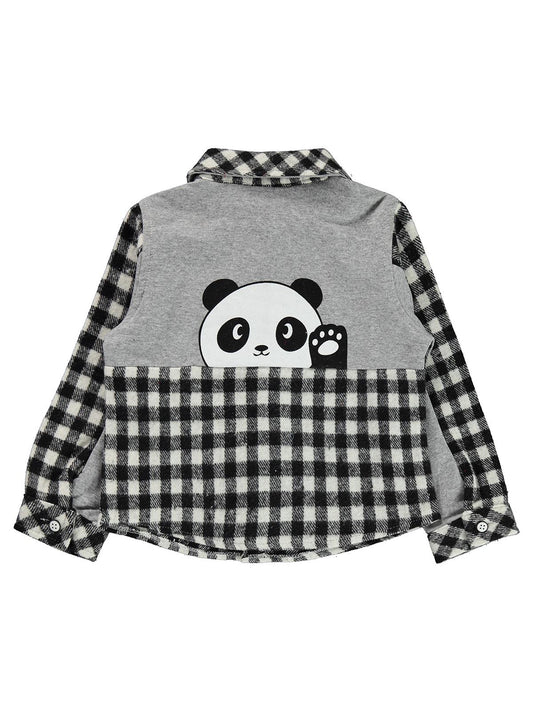 Civil Boys Panda Cep Baskılı 2-5 Yaş Gömlek - Siyah