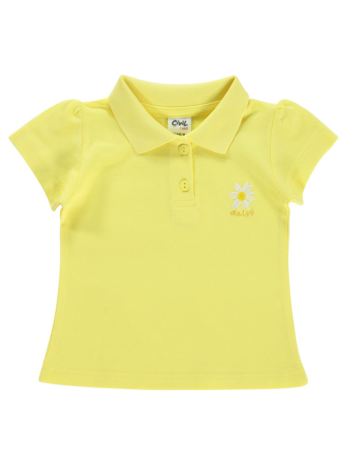 Civil Baby Papatya Nakışlı  6-18 Ay Tişört - Sarı