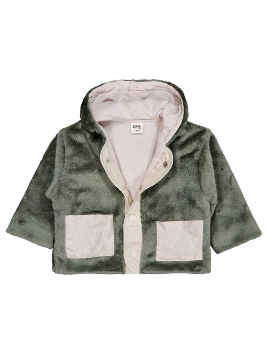 Civil Baby Kapüşonlu 6-18 Ay Hırka - Haki