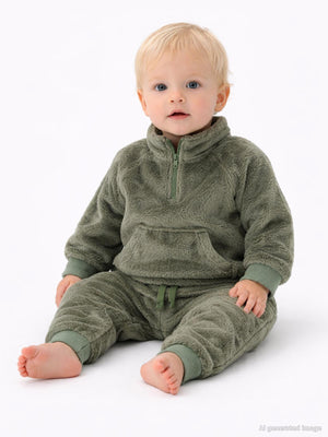 Civil Baby Yarım Fermuar 6-18 Ay Takım - Haki