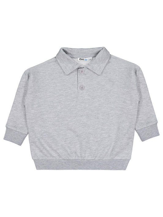 Civil Boys Polo Yaka 2-5 Yaş Sweatshirt - Gri