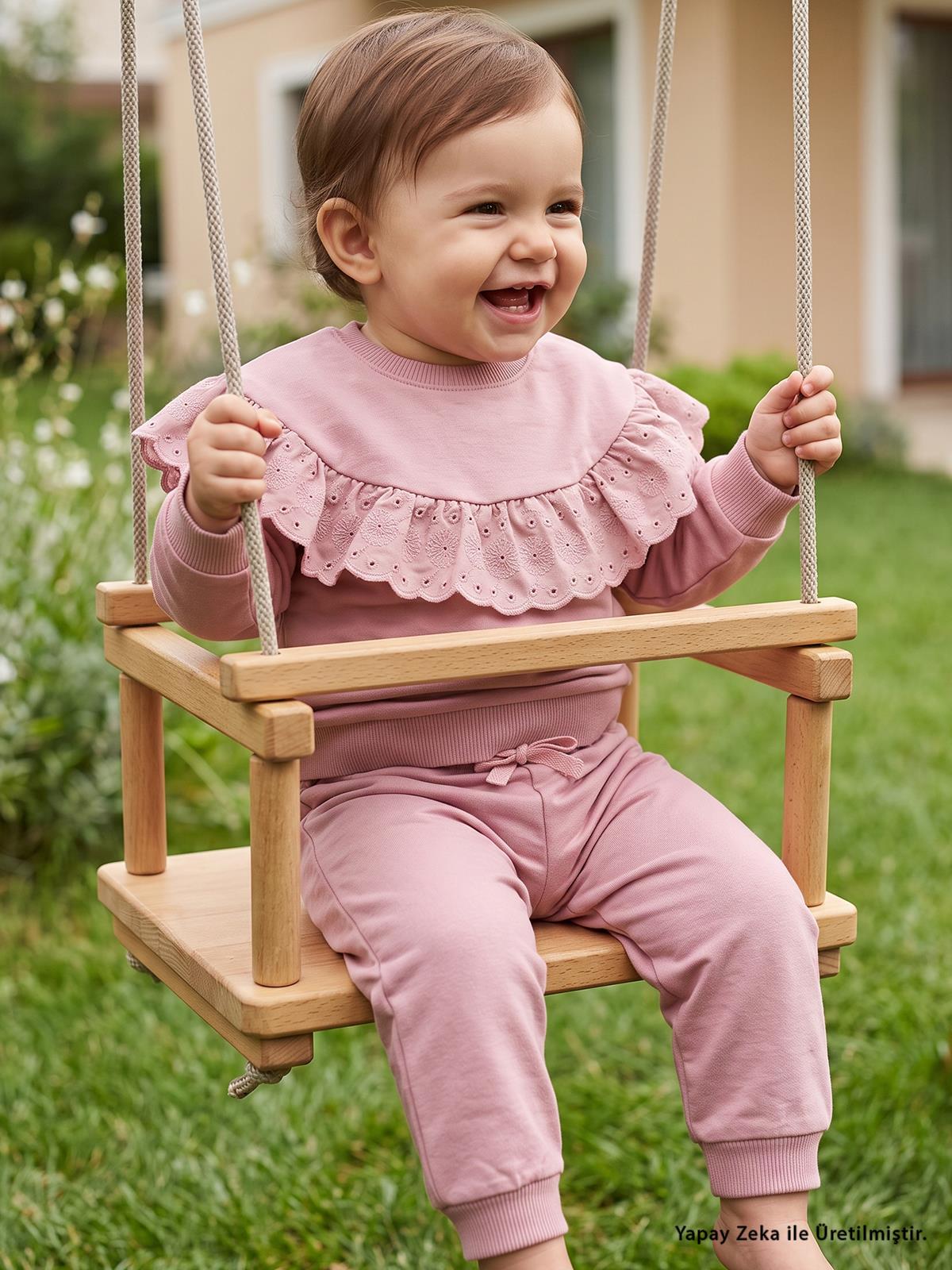 Civil Baby Brodeli 6-18 Ay Takım - Pembe