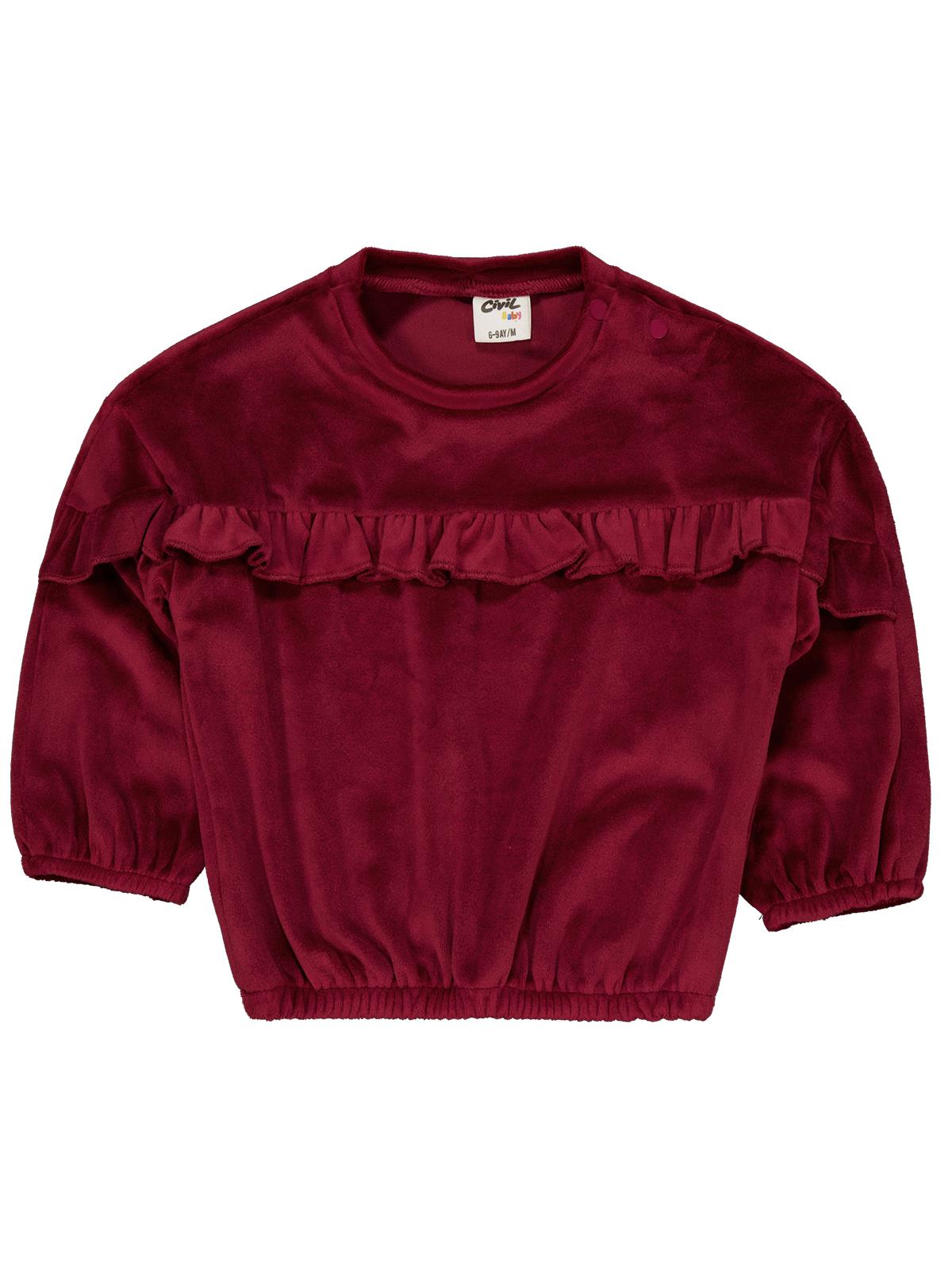 Civil Baby Fırfırlı 6-18 Ay Takım - Bordo