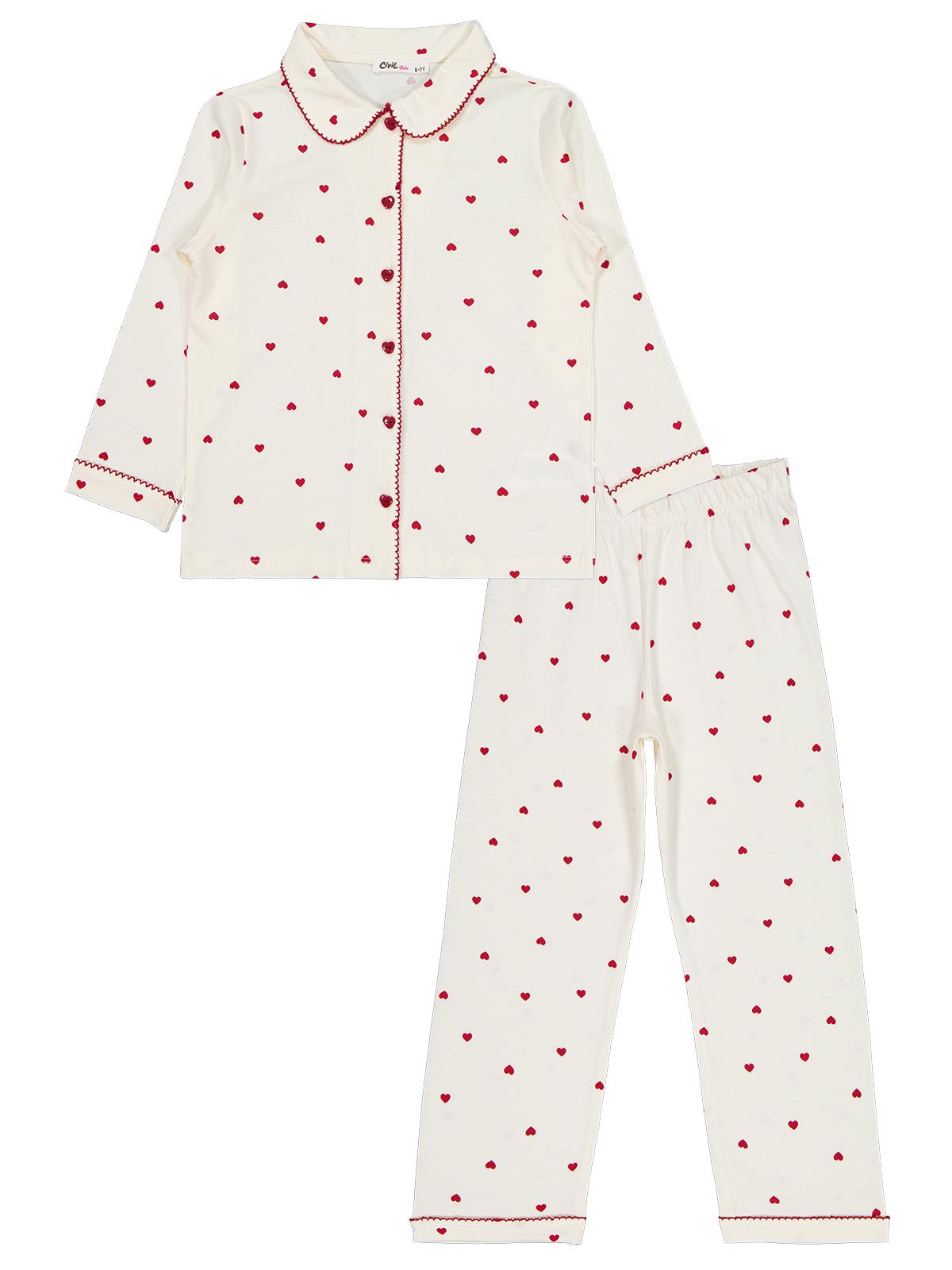 Civil Girls Kalpli 6-9 Yaş Pijama Takımı - Ekru